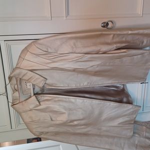 Women's Gold Leather Coat